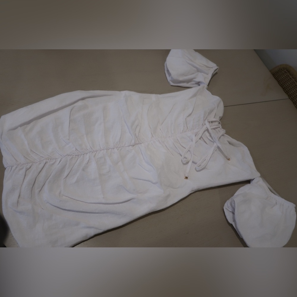 White Ruched Dress